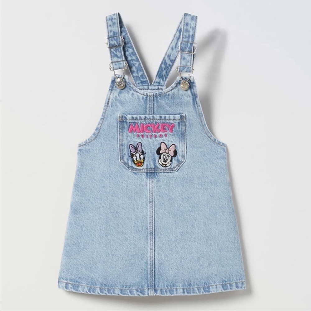 Zara kids Disney denim pinafore dress 5-6Y price firm